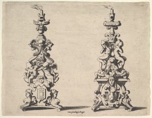 To lysestakedesign, ca. 1550-60. av Rene Boyvin