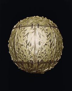 Boule de Gui, en grønnfarget hengende skygge, av Rene Jules Lalique