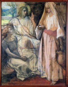 Kristus i huset til Martha og Maria, 1924 (pastell på papir) av Rene Marie Castaing