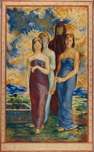 Allegoriske figurer (akvarell) av Rene Piot