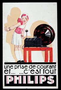 Reklame for radioapparatet Philips, v.1930
