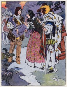 En elev av Saint-Cyr under Louis XIV (farge litho) av Rene Vincent