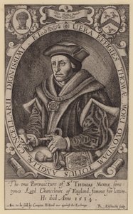 Sir Thomas More , engelsk advokat, statsmann, filosof og humanist (gravering) av Renold (after) Elstrack
