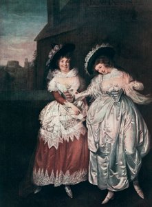 Mrs Page og Mrs Ford Reading Falstaffs Love Letters, slutten av 1700-begynnelsen av 1800-tallet 1912.