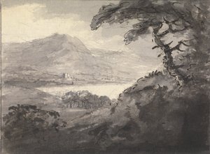 Fjelllandskap med en innsjø av Rev. William Gilpin