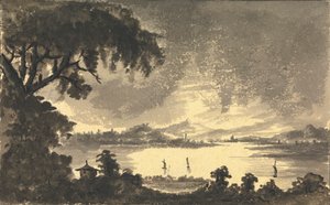 River Forth med byen og Castle of Stirling i det fjerne av Rev. William Gilpin