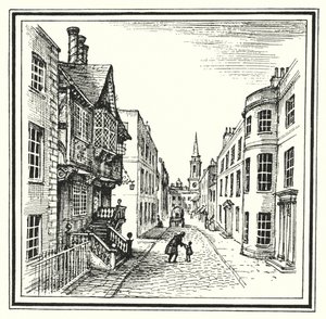 HC Andersen: Det gamle huset (litho) av Rex (after) Whistler