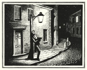 HC Andersen: Den gamle gatelykten (litho)