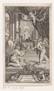 Fader Tid avslører historie J. Huebners politiske historie (tittel på objekt) Tittelside for: Johann Hübner, Kortfattede spørsmål fra politisk historie, 1722 av Reynier Blokhuysen
