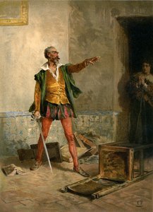 Don Quixote i biblioteket sitt med niesen sin av Ricardo Balaca