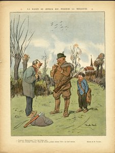 Illustrasjon av Ricardo Flores (1878-1918) i Le Lire, 04/01/13 - Årsaken til drikkeren er alltid den beste - Kampanje, barndom, jaktjeger, katedraler kirker, alkoholalkoholisme av Ricardo Flores