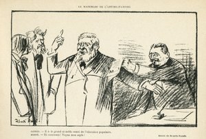 Illustrasjon av Ricardo Flores (1878-1918) i Le Rire, 27/07/12 - Antimilitarismens Waterloo - Antimilitarisme - Jaures Jean, Herve Gustave (1871-1944) av Ricardo Flores