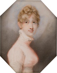 Portrett av Henrietta Anna Maria Charlette Bridgeman Simpson, senere fru Charles Pelham, grevinne av Yarborough (d. 1813), ca. 1762-1813 (olje på lerret) av Richard (after) Cosway