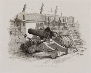 'A Brig of War's 12 pund karronade' av John Pardon