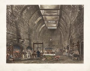 'Ancient Kitchen Windsor Castle', tidlig på 1800-tallet av John Pardon
