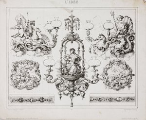 Gass- eller oljelysekroner, Paris, Frankrike, ca 1860 av John Pardon