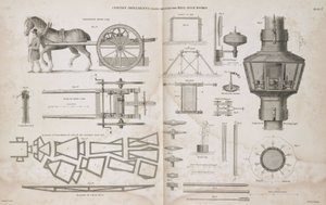 Gjenstander brukt under byggingen av Bell Rock Lighthouse, ca 1810 av John Pardon