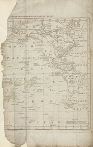 Kart over Cooks reiser, ca 1780 av John Pardon
