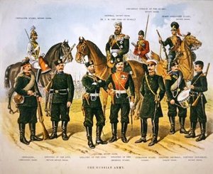 Den russiske hæren, ca. 1890 (farge litho)