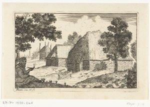 To våningshus med en piperøykende mann Farmhouses (serietittel) av Richard Adam