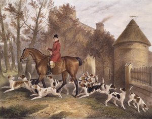 W. Sebright, Huntsman to the Milton Hounds, gravert av J.W. Giles, 1839