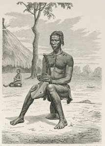 A Harp Player of the Azandeh eller Nyam-Nyams, fra 