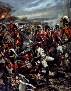The Charge of the Scots in Waterloo - maleri av Caton Woodville