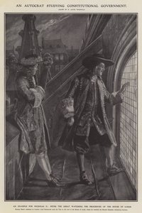 En autokrat som studerer konstitusjonell regjering (litho) av Richard Caton II (after) Woodville