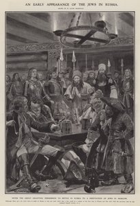 En tidlig opptreden av jødene i Russland (litho) av Richard Caton II (after) Woodville