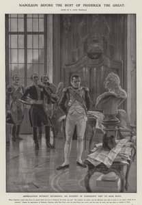 Napoleon før bysten av Fredrik den store (litho)