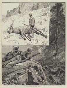 Wapiti-jakt i Nord-Amerika (gravering)