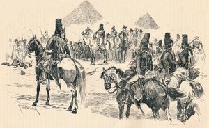 Napoleon Buonaparte i slaget ved pyramidene, 1798, 1884 av Richard Caton II Woodville