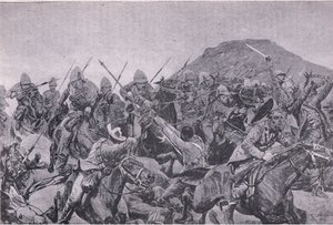 Slaget ved Elandslaagte: kavaleriet (litho)