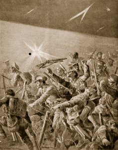 Britisk infanteri tvang seg gjennom tyske trådforviklinger, 1914-19 av Richard Caton Woodville