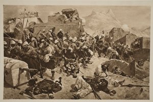 Candahar: The 92nd Highlanders and the 2nd Gurkhas Storming Gaudi Mullah Sahibdad, fra 'The Illustrated London News', 1901 av Richard Caton Woodville