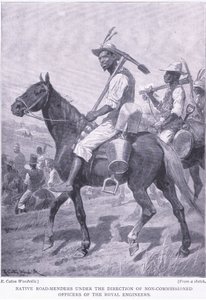 Native road menders, fra After Pretoria: The Guerilla War utgitt av Harmsworth Bros Limited, 1901
