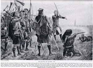 Slaget ved Quebec, 1759, illustrasjon fra 