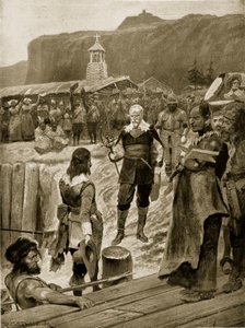 Storbritannias første fotfeste i Quebec, illustrasjon fra 
