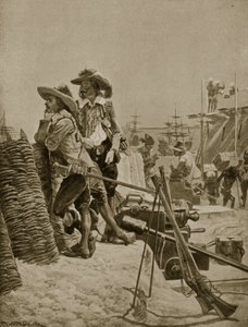 Bygge det første fortet i Madras, 1640, illustrasjon fra 
