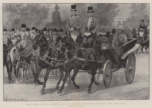 Lord Kitchener passerer Wellington-statuen ved Hyde Park Corner på sin retur fra Sør-Afrika, 12. juli