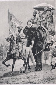 Suraj-ud-Daula ved Plessey, 23. juni 1757, illustrasjon fra British Battles on Land and Sea, 1915