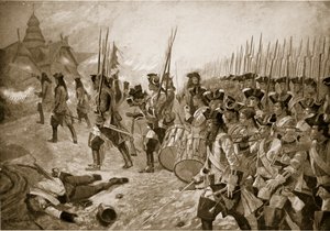 Slaget ved Blenheim: Storming av landsbyen, illustrasjon fra 