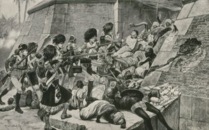De britiske troppene stormer Seringapatam, hovedstaden til Sultan Tipu av Richard Caton Woodville junior