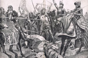 The Last Stand av John II France at the Battle of Poitiers, illustrasjon fra 
