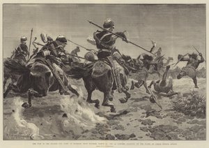 Krigen i Soudan, kampen ved Hasheen, nær Souakim, 20. mars, den 5. lanseren angriper flanken til Osman Dignas angrep