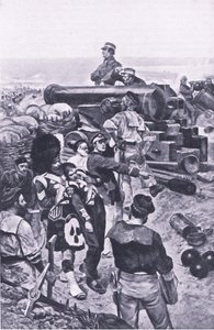 Angrepet på Sevastopol, 1855, illustrasjon fra British Battles on Land and Sea, 1915 av Richard Caton Woodville junior
