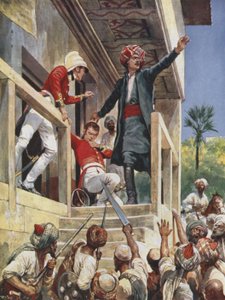 Angrepet på huset til Sir Alexander Burnes, 1841 av Richard Caton Woodville junior