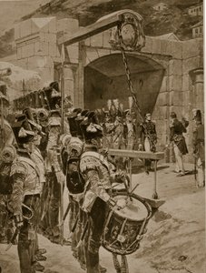 Overgivelsen av Mauritius Isle til britene i 1810, illustrasjon fra 