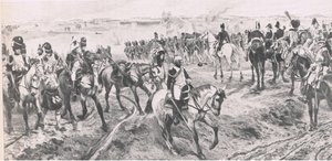Waterloo 18. juni 1815: The Old Guard, illustrasjon fra British Battles on Land and Sea, 1915 av Richard Caton Woodville junior