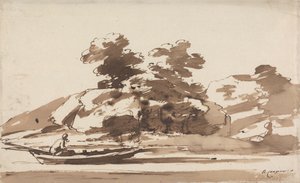 Båtmann i en Punt av Richard Cooper the Younger